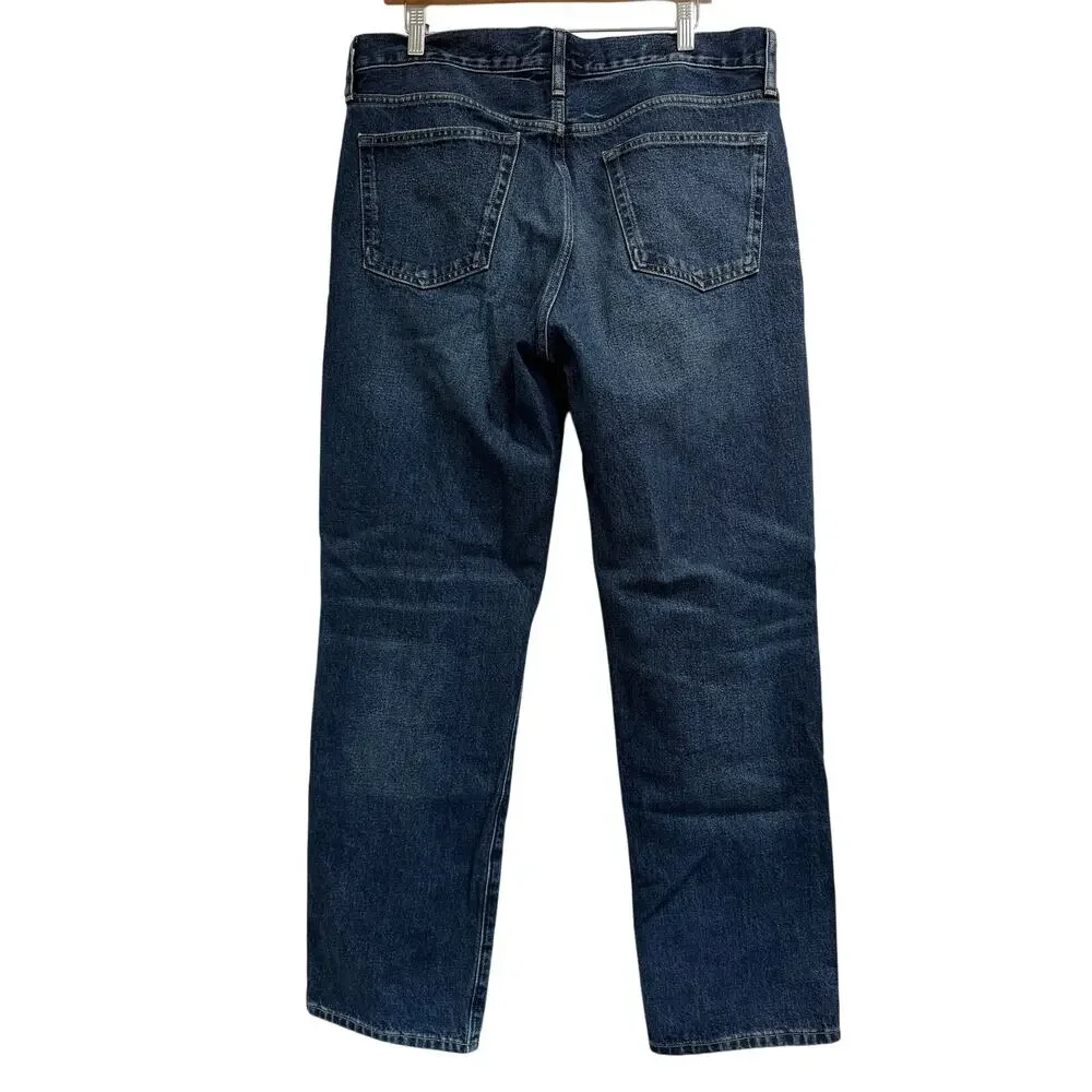 J.Crew Mens Classic Straight jean in vintage dark wash denim 34/32